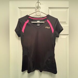 Fila Women's Black Top with Pink Accents